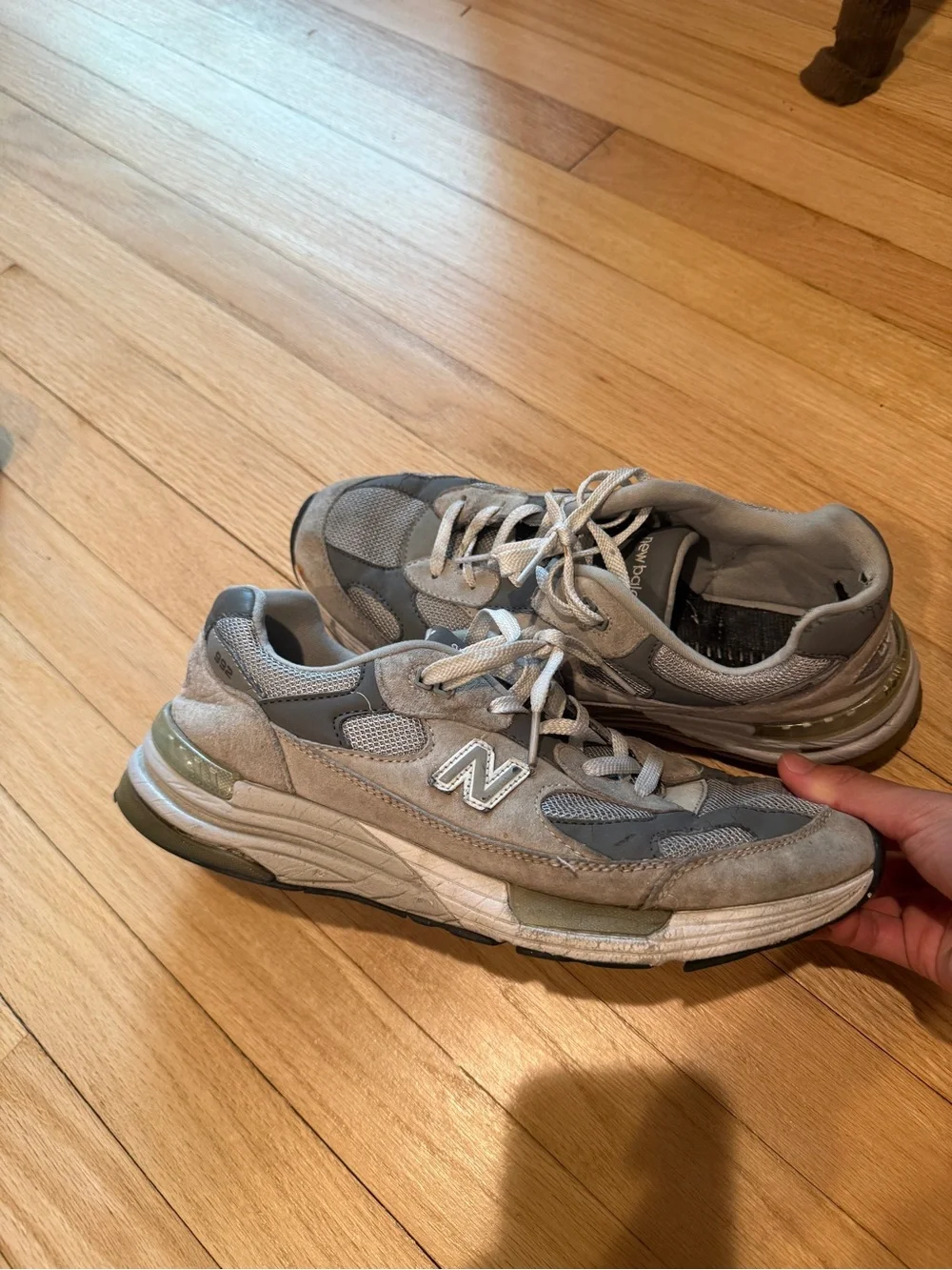 New Balance Gray Suede & Mesh Sneakers 992